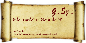 Gáspár Szeráf névjegykártya