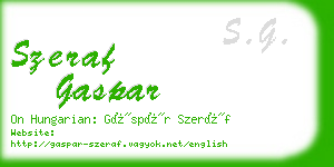 szeraf gaspar business card